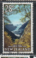 NEW ZEALAND NUOVA ZELANDA 1967 1970 1968 FOX GLACIER WESTLAND NATIONAL PARK 28c USED USATO OBLITERE' - Used Stamps