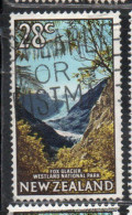 NEW ZEALAND NUOVA ZELANDA 1967 1970 1968 FOX GLACIER WESTLAND NATIONAL PARK 28c USED USATO OBLITERE' - Gebraucht