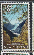 NEW ZEALAND NUOVA ZELANDA 1967 1970 1968 FOX GLACIER WESTLAND NATIONAL PARK 28c USED USATO OBLITERE' - Usati