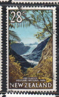 NEW ZEALAND NUOVA ZELANDA 1967 1970 1968 FOX GLACIER WESTLAND NATIONAL PARK 28c USED USATO OBLITERE' - Gebraucht