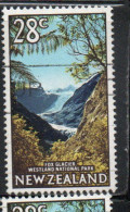 NEW ZEALAND NUOVA ZELANDA 1967 1970 1968 FOX GLACIER WESTLAND NATIONAL PARK 28c USED USATO OBLITERE' - Oblitérés