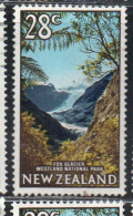 NEW ZEALAND NUOVA ZELANDA 1967 1970 1968 FOX GLACIER WESTLAND NATIONAL PARK 28c USED USATO OBLITERE' - Used Stamps