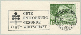 Schweiz / Helvetia 1950, Flaggenstempel Bons Salaires / Gute Entlöhnung, Economie Saine / Gesunde Wirtschaft St. Gallen - Usines & Industries