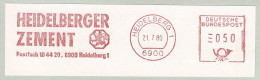 Deutsche Bundespost 1980, Freistempel / EMA / Meterstamp Heidelberger Zement, Bau / Construction - Usines & Industries
