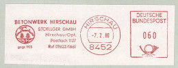 Deutsche Bundespost 1980, Freistempel / EMA / Meterstamp Betonwerk Hirschau, Bau / Construction - Usines & Industries