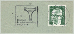 Deutsche Bundespost Berlin 1973, Flaggenstempel Deutsche Industrieausstellung - Usines & Industries