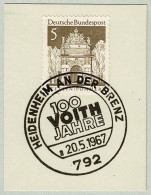 Deutsche Bundespost 1967, Sonderstempel Voith Heidenheim An Der Brenz - Usines & Industries