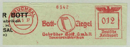 Deutsches Reich 1937, Freistempel / EMA / Meterstamp Bott Ziegel Bruchsal, Tonwaren, Brick - Usines & Industries