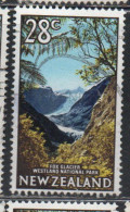 NEW ZEALAND NUOVA ZELANDA 1967 1970 1968 FOX GLACIER WESTLAND NATIONAL PARK 28c USED USATO OBLITERE' - Gebruikt