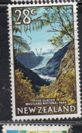 NEW ZEALAND NUOVA ZELANDA 1967 1970 1968 FOX GLACIER WESTLAND NATIONAL PARK 28c USED USATO OBLITERE' - Usados