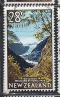 NEW ZEALAND NUOVA ZELANDA 1967 1970 1968 FOX GLACIER WESTLAND NATIONAL PARK 28c USED USATO OBLITERE' - Usados