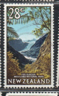 NEW ZEALAND NUOVA ZELANDA 1967 1970 1968 FOX GLACIER WESTLAND NATIONAL PARK 28c USED USATO OBLITERE' - Usati