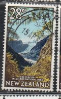 NEW ZEALAND NUOVA ZELANDA 1967 1970 1968 FOX GLACIER WESTLAND NATIONAL PARK 28c USED USATO OBLITERE' - Usados