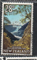 NEW ZEALAND NUOVA ZELANDA 1967 1970 1968 FOX GLACIER WESTLAND NATIONAL PARK 28c USED USATO OBLITERE' - Used Stamps