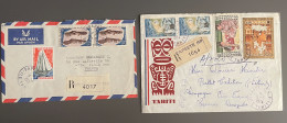 !!! OCÉANIE, LOT DE 2 LETTRES, BEAUX AFFRANCHISSEMENTS ET DESTINATION RARE POUR LE VENEZUELA - Cartas & Documentos