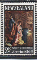 NEW ZEALAND NUOVA ZELANDA 1969 NATIVITY BY FEDERICO FIORI CHRISTMAS NATALE NOEL WEIHNACHTEN NAVIDAD 2 1/2p USED USATO - Usados