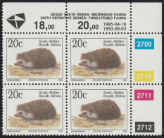 South Africa RSA - 1993 - Sixth 6th Definitive Endangered Fauna - 20c Southern African Hedgehog - Nuevos