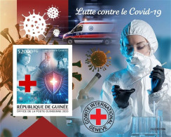 Guinea 2023, Against Covid, Ambulance, Red Cross, BF IMPERFORATED - Primo Soccorso