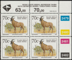 South Africa RSA - 1993 - Sixth 6th Definitive Endangered Fauna - 70c Roan Antelope - Ungebraucht