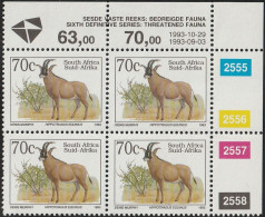 South Africa RSA - 1993 - Sixth 6th Definitive Endangered Fauna - 70c Roan Antelope - Ungebraucht