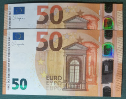 50 EURO SPAIN 2017 LAGARDE V026C3 VC CORRELATIVE COUPLE SC FDS UNCIRCULATED PERFECT - 50 Euro