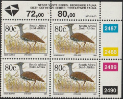 South Africa RSA - 1993 - Sixth 6th Definitive Endangered Fauna - 80c Kori Bustard - Nuevos