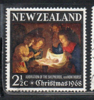 NEW ZEALAND NUOVA ZELANDA 1968 ADORATION OF THE HOLY CHILD CHRISTMAS NATALE NOEL WEIHNACHTEN NAVIDAD 2 1/2p USED - Usados