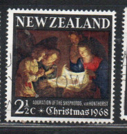 NEW ZEALAND NUOVA ZELANDA 1968 ADORATION OF THE HOLY CHILD CHRISTMAS NATALE NOEL WEIHNACHTEN NAVIDAD 2 1/2p USED - Used Stamps