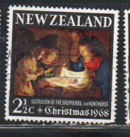 NEW ZEALAND NUOVA ZELANDA 1968 ADORATION OF THE HOLY CHILD CHRISTMAS NATALE NOEL WEIHNACHTEN NAVIDAD 2 1/2p USED - Usati