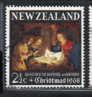 NEW ZEALAND NUOVA ZELANDA 1968 ADORATION OF THE HOLY CHILD CHRISTMAS NATALE NOEL WEIHNACHTEN NAVIDAD 2 1/2p USED - Usati