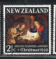 NEW ZEALAND NUOVA ZELANDA 1968 ADORATION OF THE HOLY CHILD CHRISTMAS NATALE NOEL WEIHNACHTEN NAVIDAD 2 1/2p USED - Used Stamps