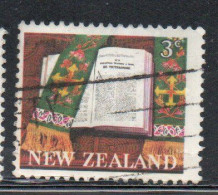 NEW ZEALAND NUOVA ZELANDA 1968 PUBLICATION OF THE BIBLE IN MAORI 3c USED USATO OBLITERE' - Oblitérés