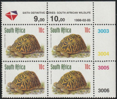 South Africa RSA - 1998 (1997) - Sixth 6th Definitive Redrawn Endangered Fauna - 10c Geometric Tortoise - Ungebraucht