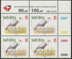 South Africa RSA - 1998 (1997) - Sixth 6th Definitive Redrawn Endangered Fauna - R1 Wattled Crane - Nuevos