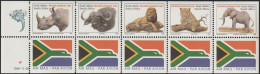 South Africa RSA - 1998 (1997) - Sixth 6th Definitive Redrawn Endangered Fauna - Big Five - Ungebraucht