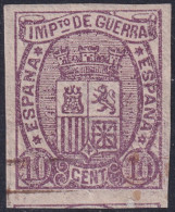 Spain 1875 Sc MR4 España Ed 155s War Tax Imperf MH* Toned Gum - Oorlogstaks