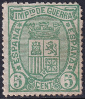 Spain 1875 Sc MR3 España Ed 154 War Tax MLH* Disturbed Gum - Tasse Di Guerra