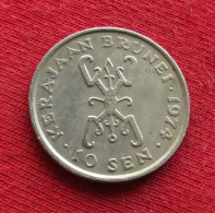 Brunei 10 Sen 1974 KM# 11 Lt 1010 *VT - Brunei