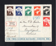 S147-SURINAME-REGISTERED COVER PARAMARIBO To OEGSTGEEST (holland) 1936.WWII.ENVELOPPE RECOMMANDEE PAYS BAS - Storia Postale