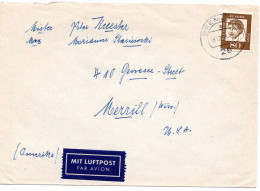 69288 - Bund - 1963 - 80Pfg Kleist EF A LpBf BREMEN -> Merrill, WI (USA) - Lettres & Documents