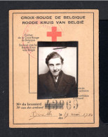 S4556-BELGIUM-MILITARY Identity Card BELGIAN RED CROSS.1944.WWII.Carte D'identité MILITAIRE CROIX-ROUGE BELGE.WOUNDED - 1939-45