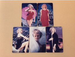 Mint USA UNITED STATES America Prepaid Telecard Phonecard, Marilyn Monroe Sample Card, Set Of 5 Mint Sample Cards - Sammlungen