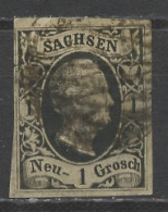 Allemagne Saxe - Germany - Deutschland 1851 Y&T N°3 - Michel N°4 (o) - 1s Frédéric Guillaume IV - Sachsen