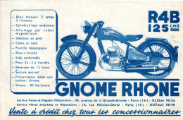 Pub - Moto - GNOME RHONE - R4B 125 Cm3 - Années 1950 - - Moto