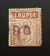 INDE 1902 King Edward VII, Stamp Telegraph Governement 1R Used - 1902-11 Roi Edouard VII