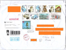 Czech Air Registered Mail To China — 2022 Tree & Cats/ 2021 Train & Comic/ 2020 Cars Etc. - Storia Postale