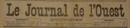 1892  LE JOURNAL DE L'OUEST - CHATTELLERAULT - CHAUVIGNY - LA TRICHERIE - ANTRAN - ANGLES - LA PUYE - 1850 - 1899