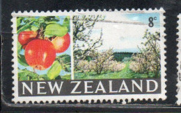 NEW ZEALAND NUOVA ZELANDA 1968 1969 APPLES AND ORCHARD 8c USED USATO OBLITERE' - Usati