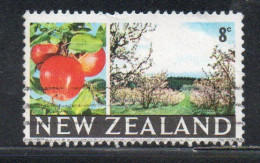 NEW ZEALAND NUOVA ZELANDA 1968 1969 APPLES AND ORCHARD 8c USED USATO OBLITERE' - Gebraucht