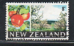 NEW ZEALAND NUOVA ZELANDA 1968 1969 APPLES AND ORCHARD 8c USED USATO OBLITERE' - Usati